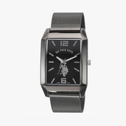 Accutime U.S. Polo Assn. Reloj clásico de cuarzo para hombre, metal y aleación, color: negro (Modelo: USC80383)