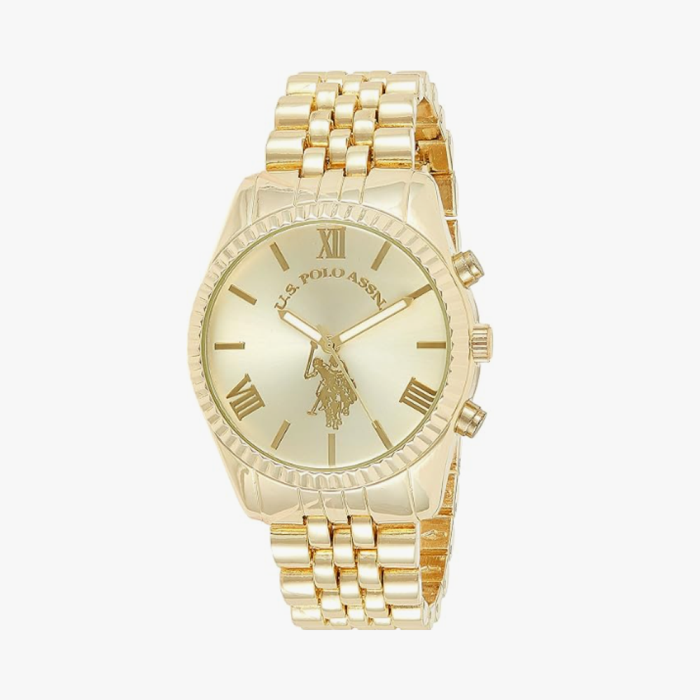 Accutime U.S. Polo Assn. USC40058 - Reloj dorado para mujer