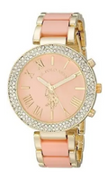U.S. Polo Assn. para Mujer USC40063 tono dorado y brazalete rosa reloj