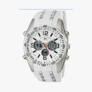 U.S. Polo Assn. Reloj deportivo analógico-digital para hombre con correa de silicona, alarma, retroiluminación y doble hora