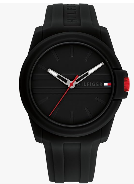 Tommy Hilfiger Reloj para hombre 44 mm, estilo casual sport, correa de silicona, 50M