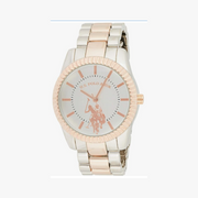U.S. Polo Assn. Reloj de dos tonos de cuarzo analógico para mujer
