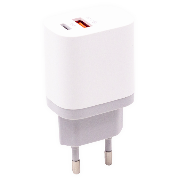 Apple MHJ83ZM/A cargador de pared 25W USB-C USB-A blanco gris