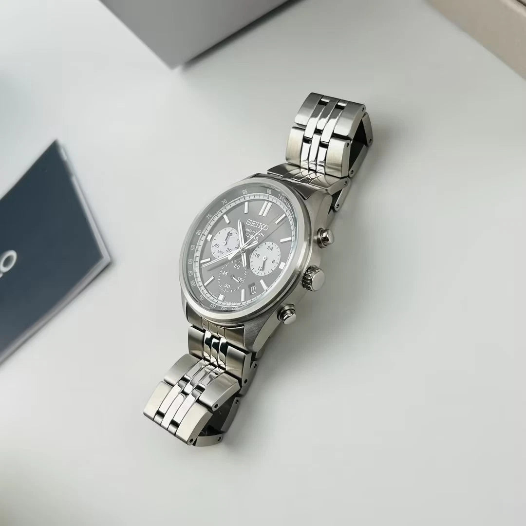 Reloj Seiko cronógrafo esfera negra - SSB429