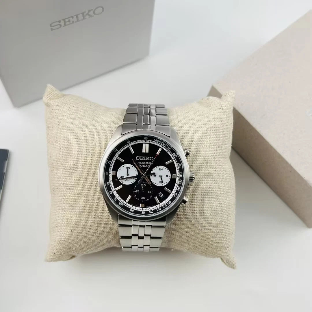 Reloj Seiko cronógrafo esfera negra - SSB429