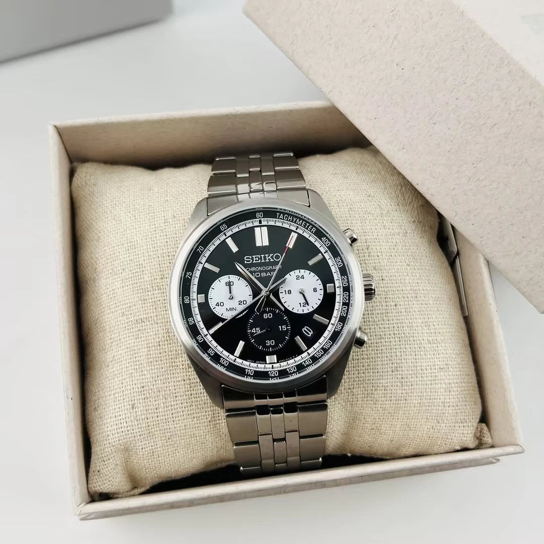 Reloj Seiko cronógrafo esfera negra - SSB429