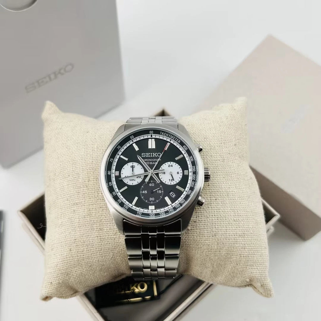 Reloj Seiko cronógrafo esfera negra - SSB429