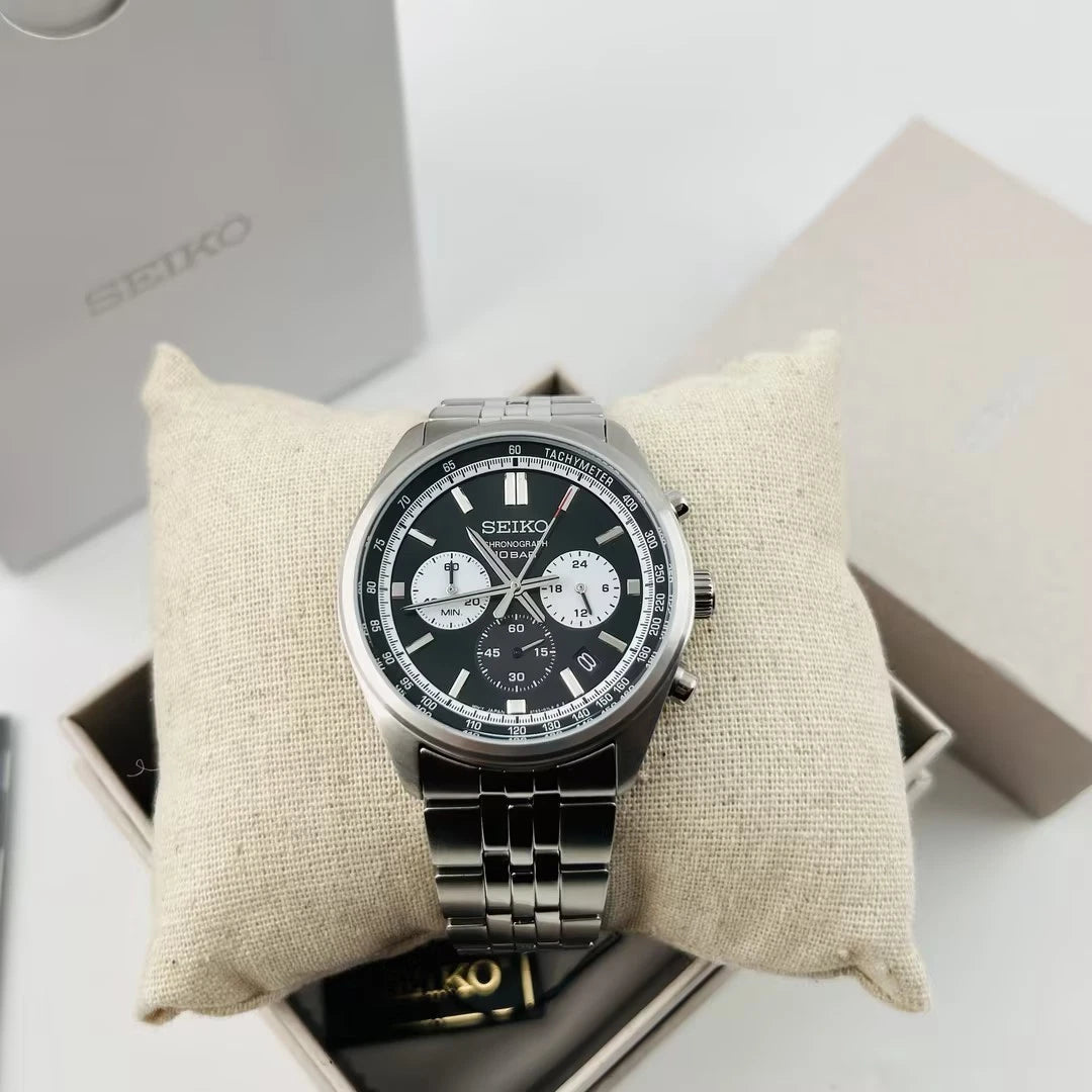 Reloj Seiko cronógrafo esfera negra - SSB429
