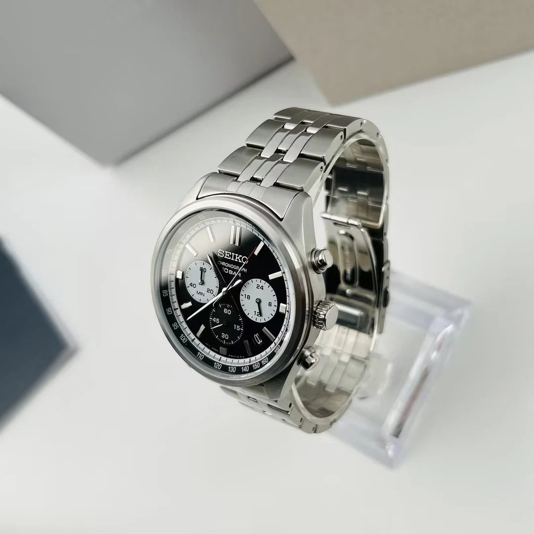 Reloj Seiko cronógrafo esfera negra - SSB429