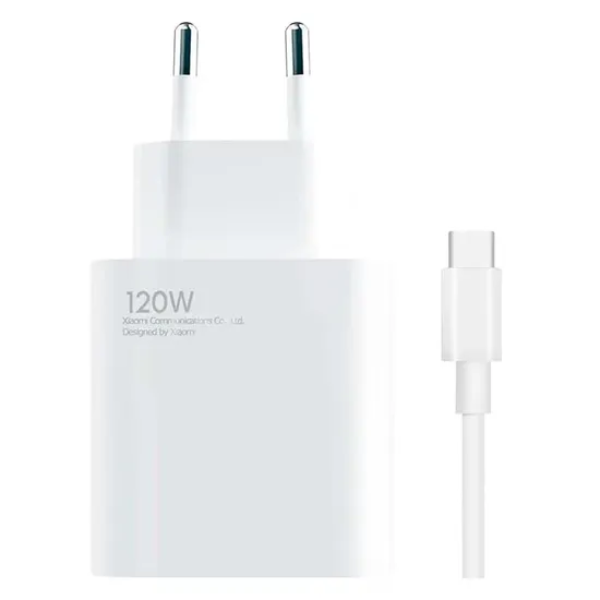 Xiaomi cargador de pared 120W USB-A con cable USB-A a USB-C blanco